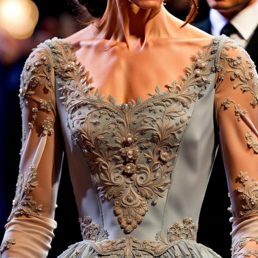 Embroidered gown