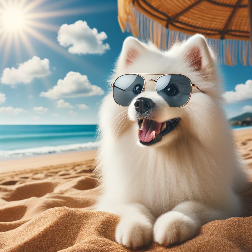 Eskimo Dog on the beach