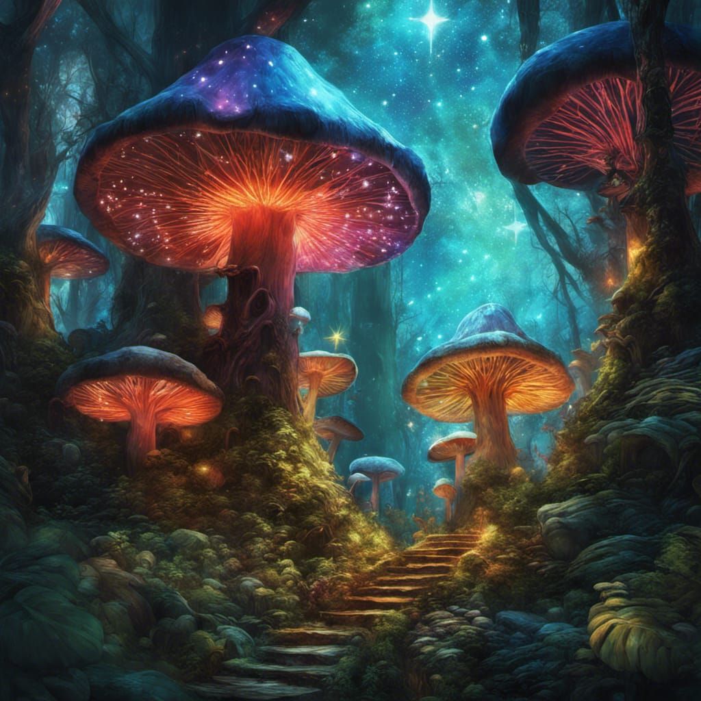 Mushroom Tower - AI Generated Artwork - NightCafe Creator