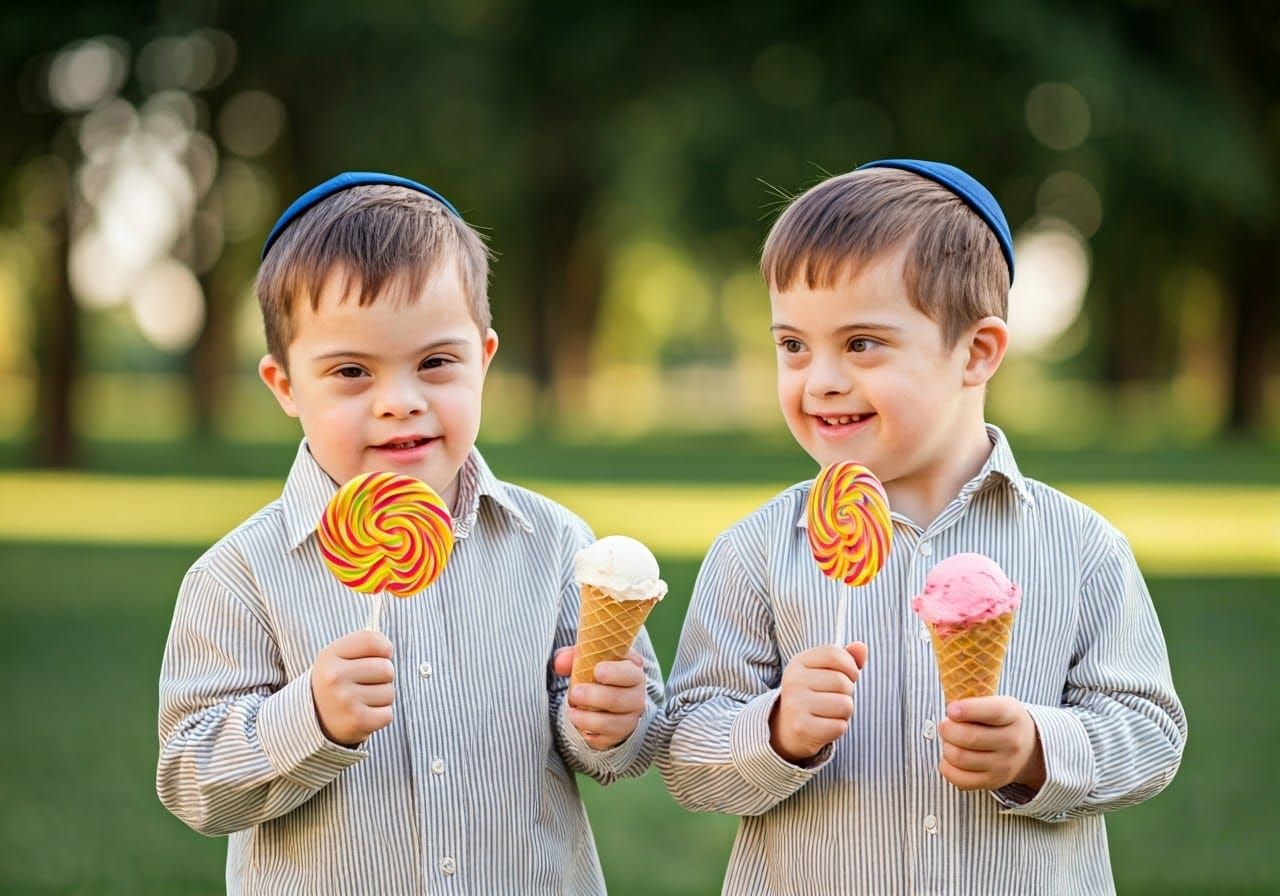 Joyful Boys Share Summer Treats in Traditional Attire