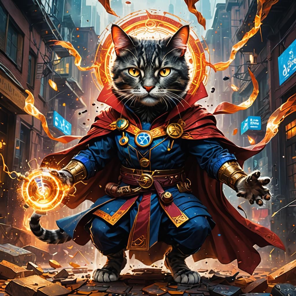 doctor strange cat  by @Missifuss