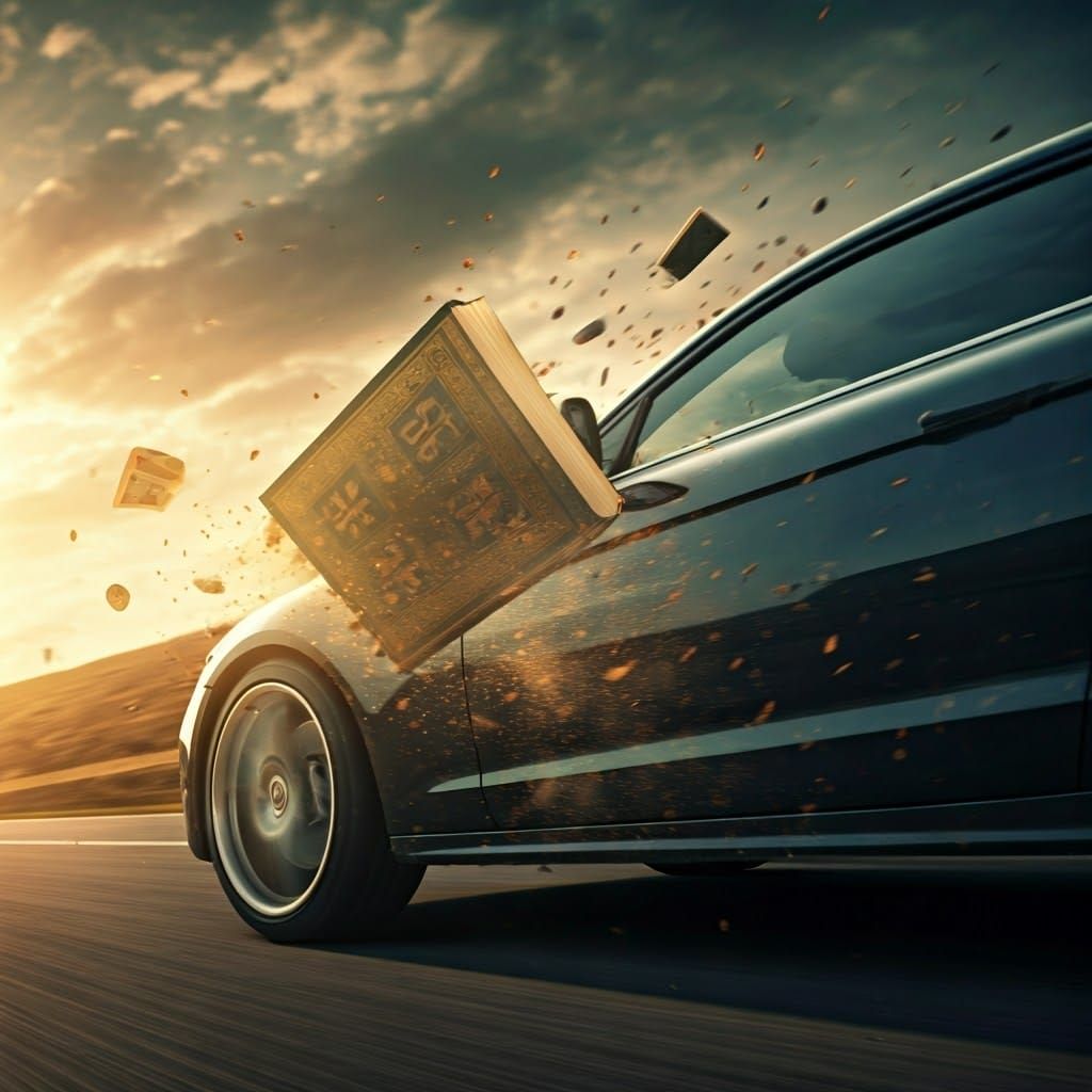When a car takes a corner too fast, the I Ching flies out of...