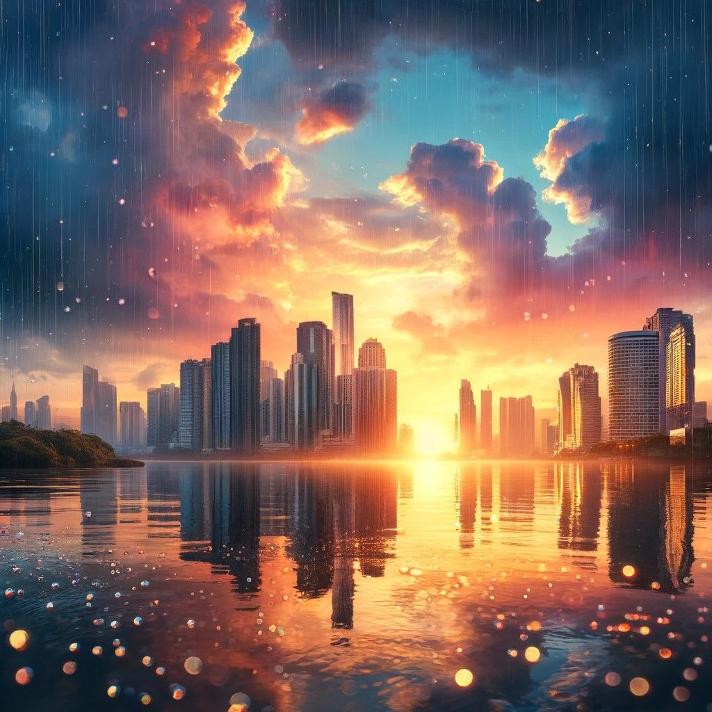 Spring Rain in the City