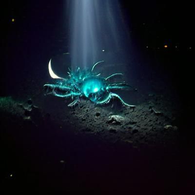 Glowing deep sea