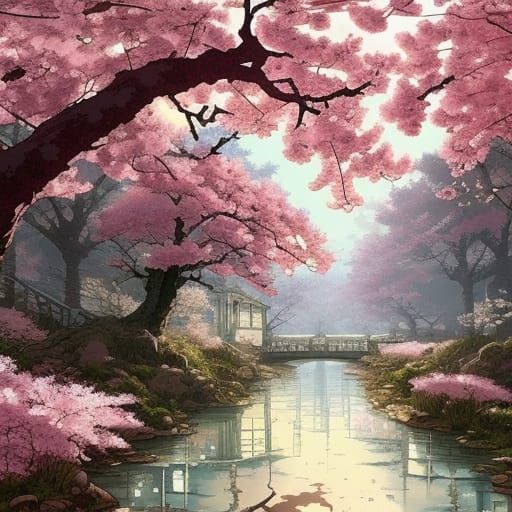 Sakura Forest   by @cheesepuff 