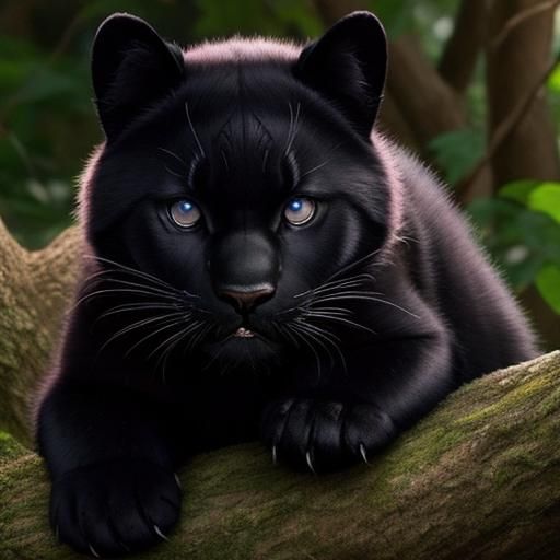 baby black panther animal