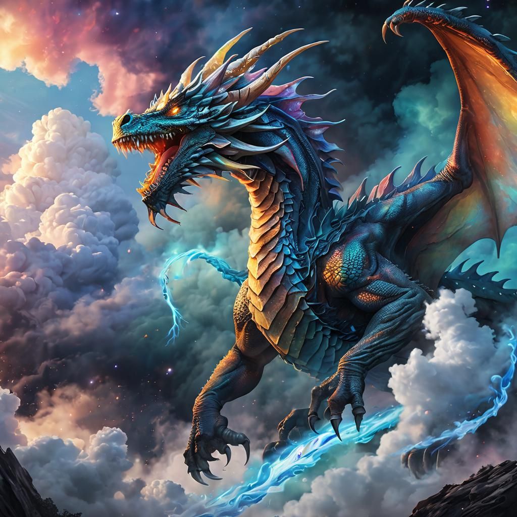 Anomaly Eating Epic Holographic Majestid Dragon  by @OdaNezz