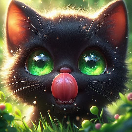 Sooty and her tongue