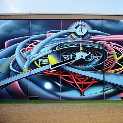 Highly Intricately Detailed Stunning Graffitied futuristic s...