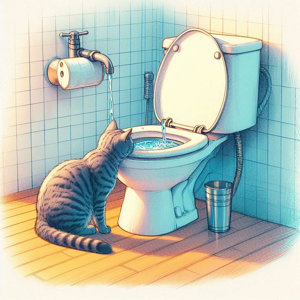 Toilet Water Cat
