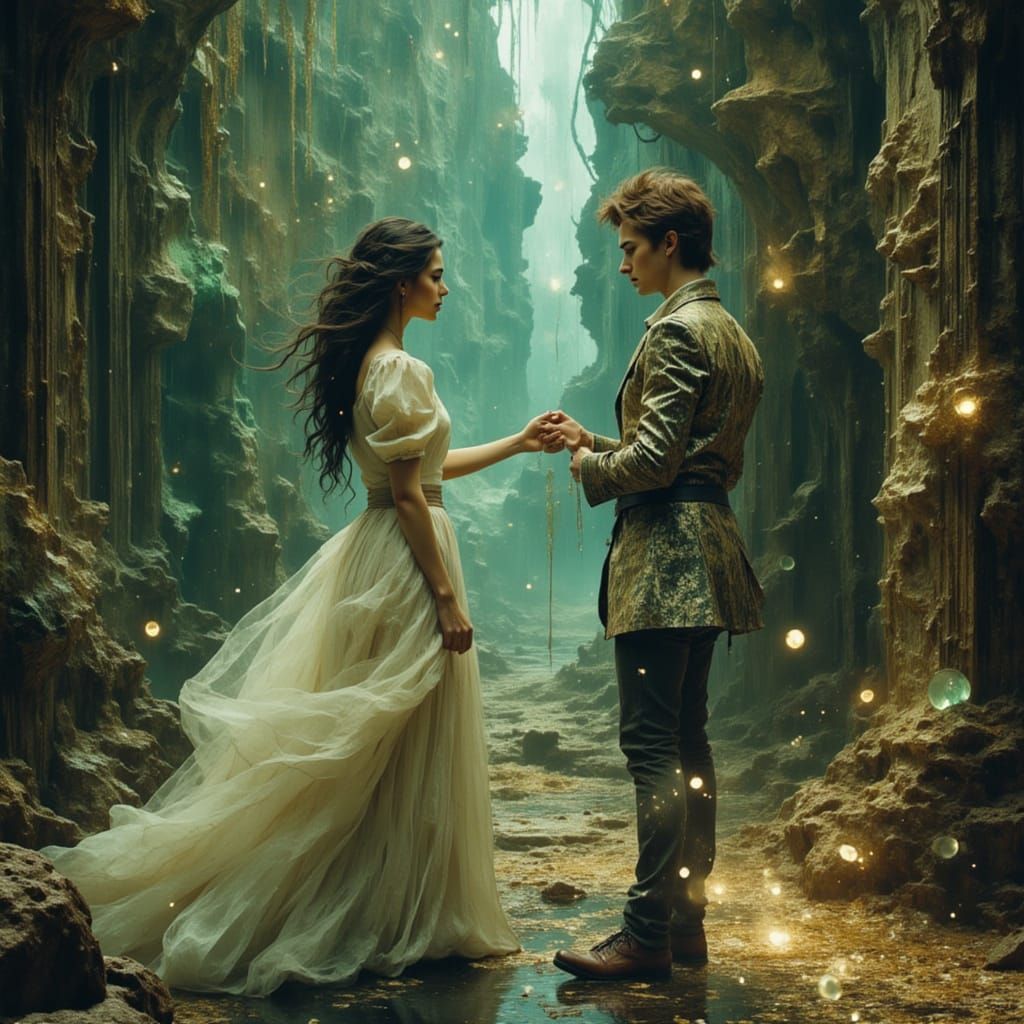 Defiant Woman Reaches for Bowie-esque Goblin King in Surreal...