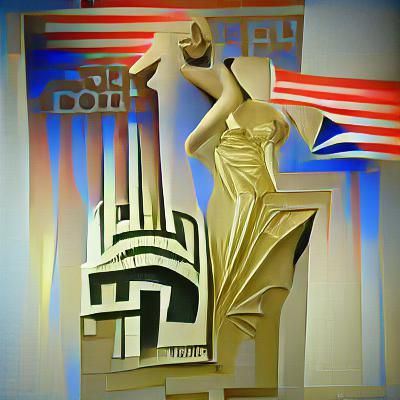 Political controversy art deco
