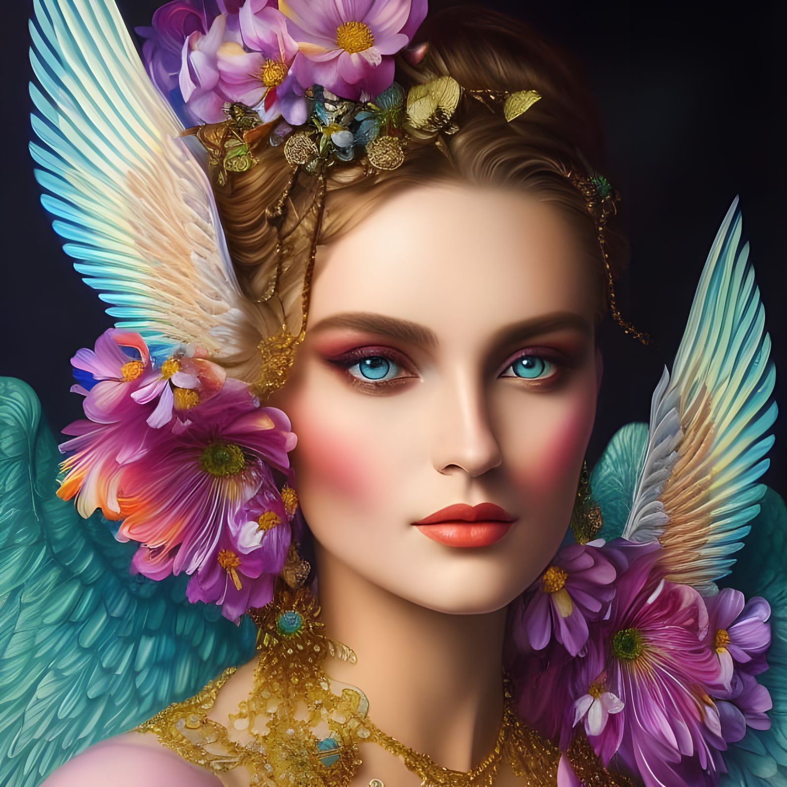 Angel in Teal - AI Generated Artwork - NightCafe Creator