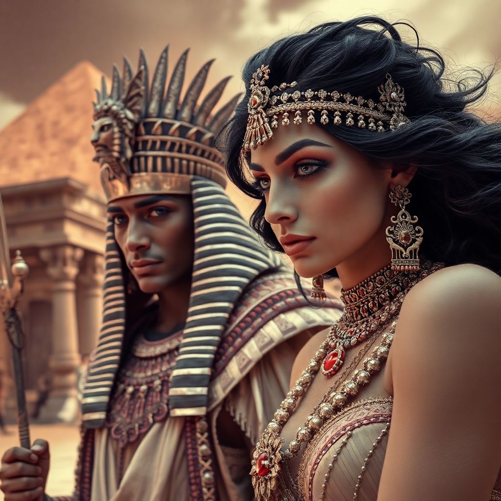 Egyptian pharaoh and princess