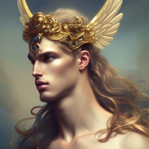 Extravagant ancient ethereal Victoria secret angelic male mo...
