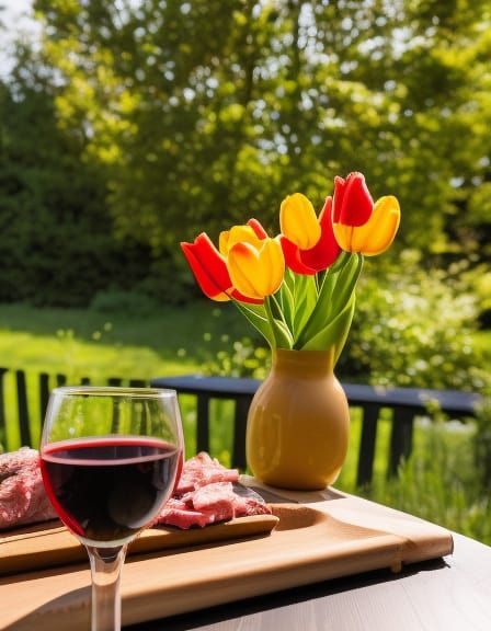 Moment of relaxation in the garden