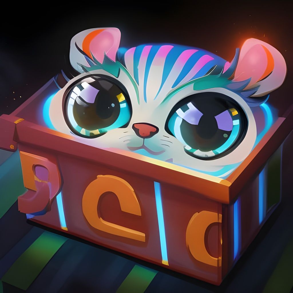 Cute cat in a box