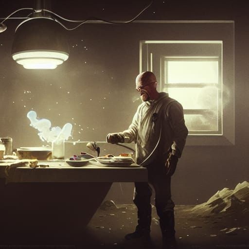 walter white cooking meth out in the galaxy