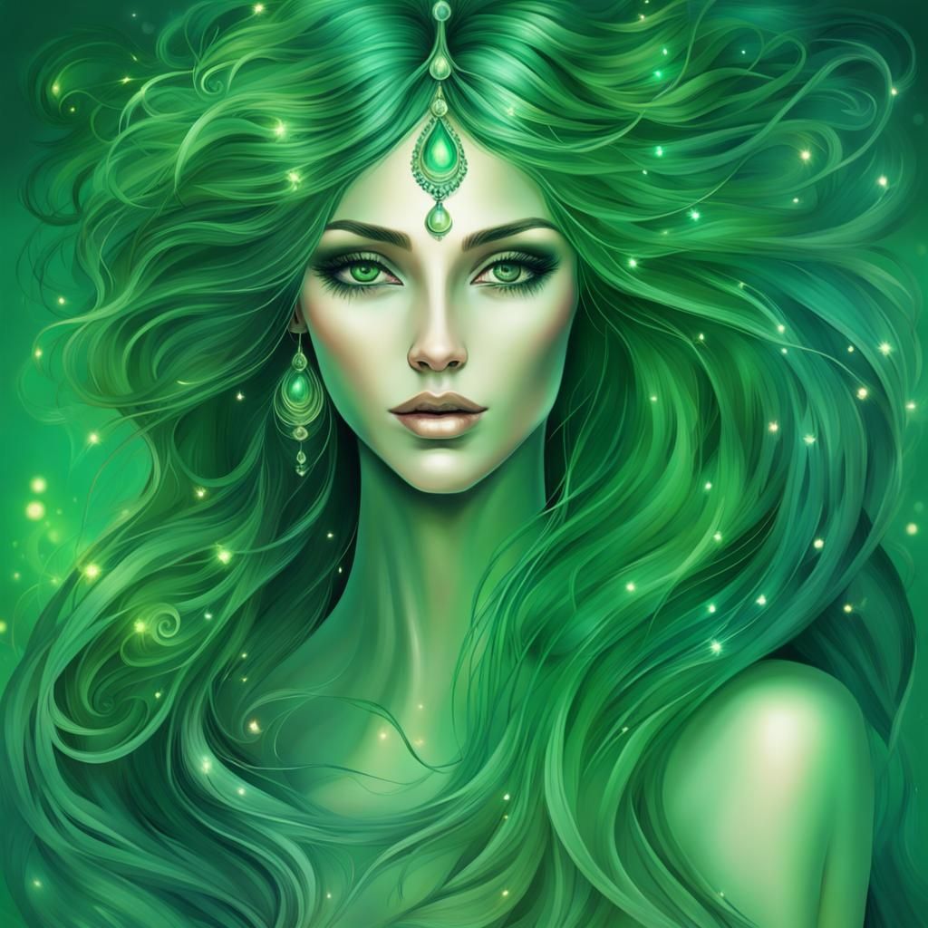 The green lady - AI Generated Artwork - NightCafe Creator