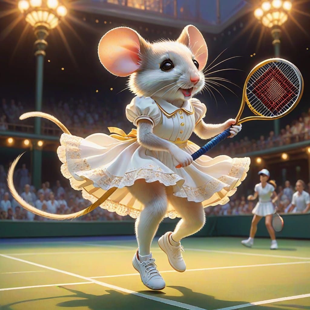 Mouse Tennis Champion  by @Little Rainbow