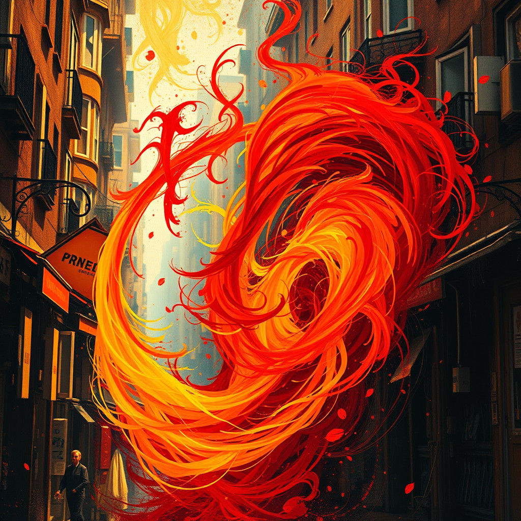 Vibrant Colors Converge in Abstract Street Scene