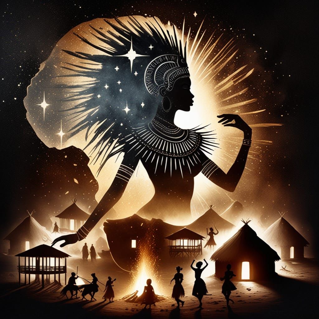 Warrior queen taking stock - double exposure  by @Alan Elsam