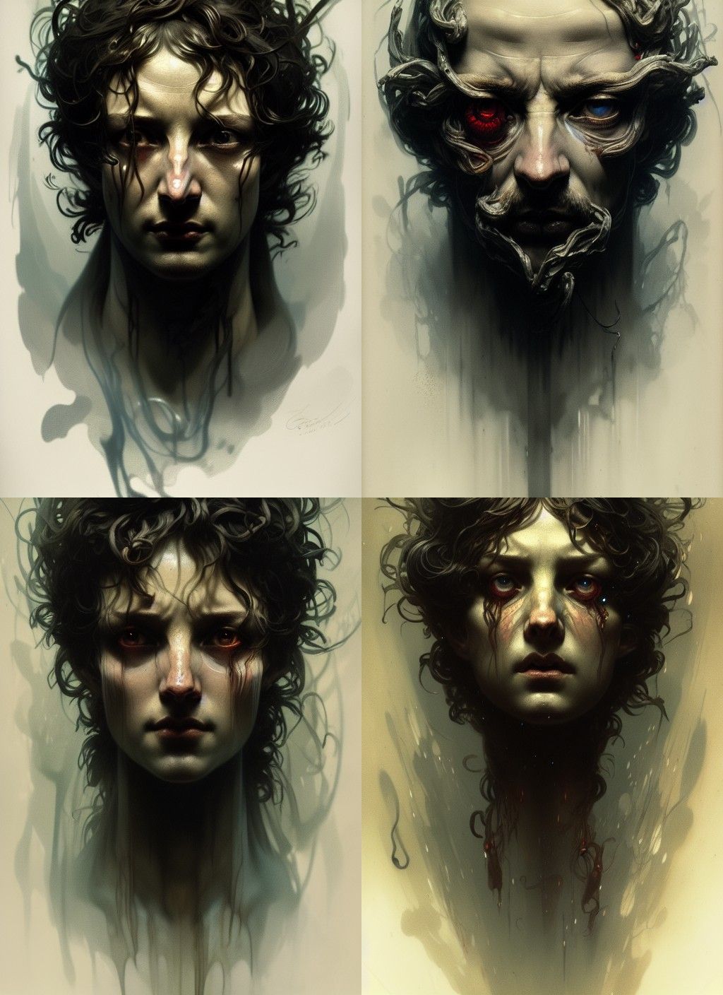 Untitled Creation horror Gustave Doré  head and shoulders po...