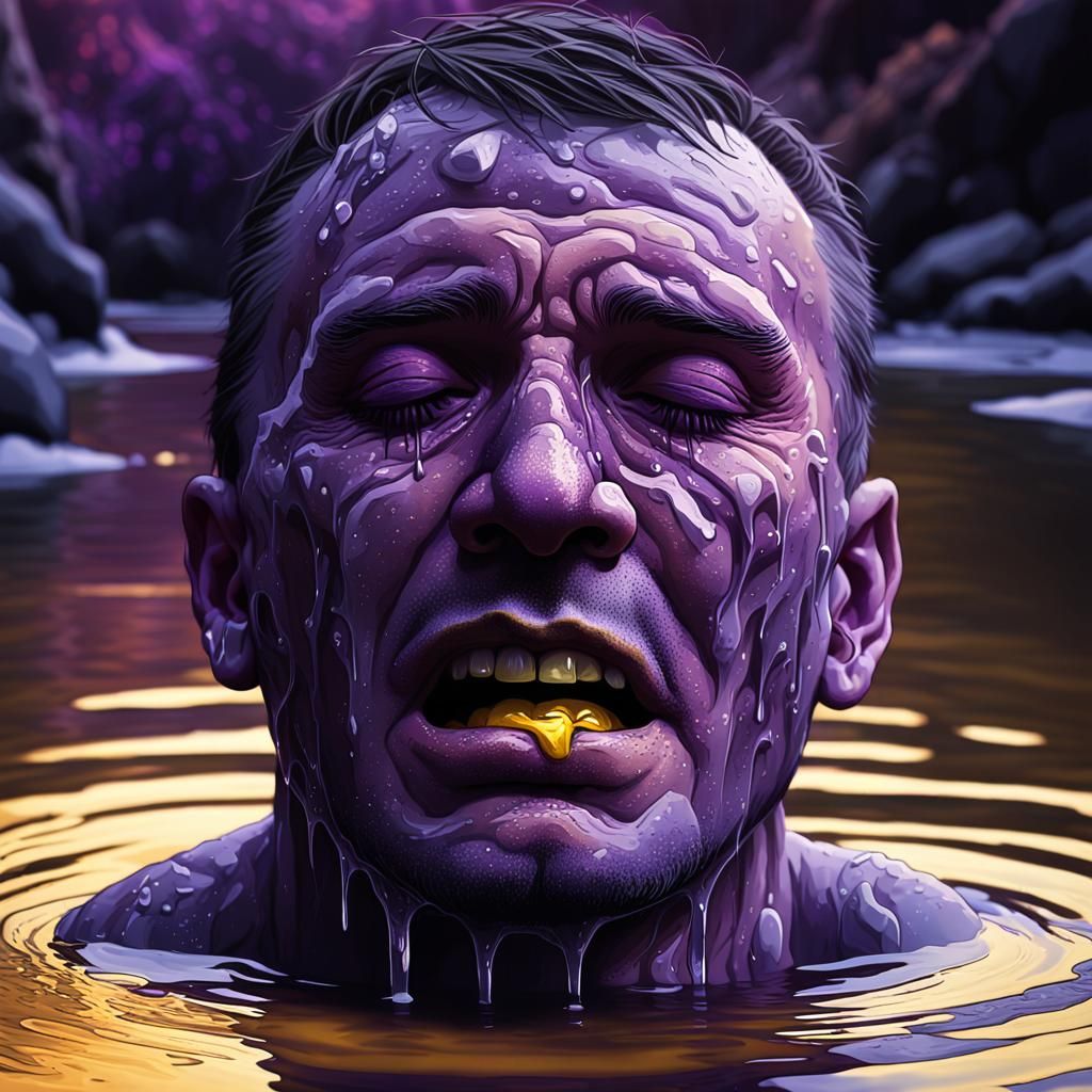 Stone Man Crying: Dark Fantasy Digital Art