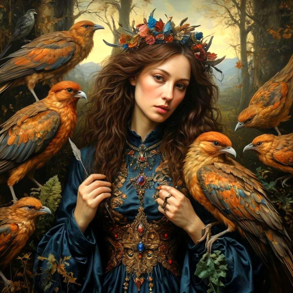 Photorealistic Portrait with Fantastic Animals