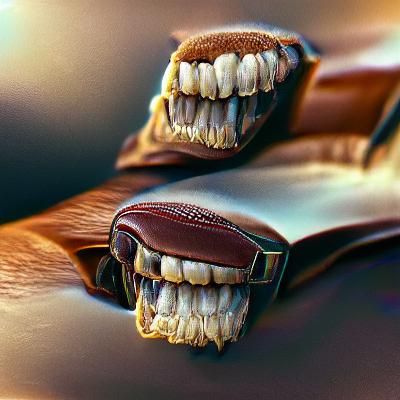 Leather teeth hyperrealism 8k resolution