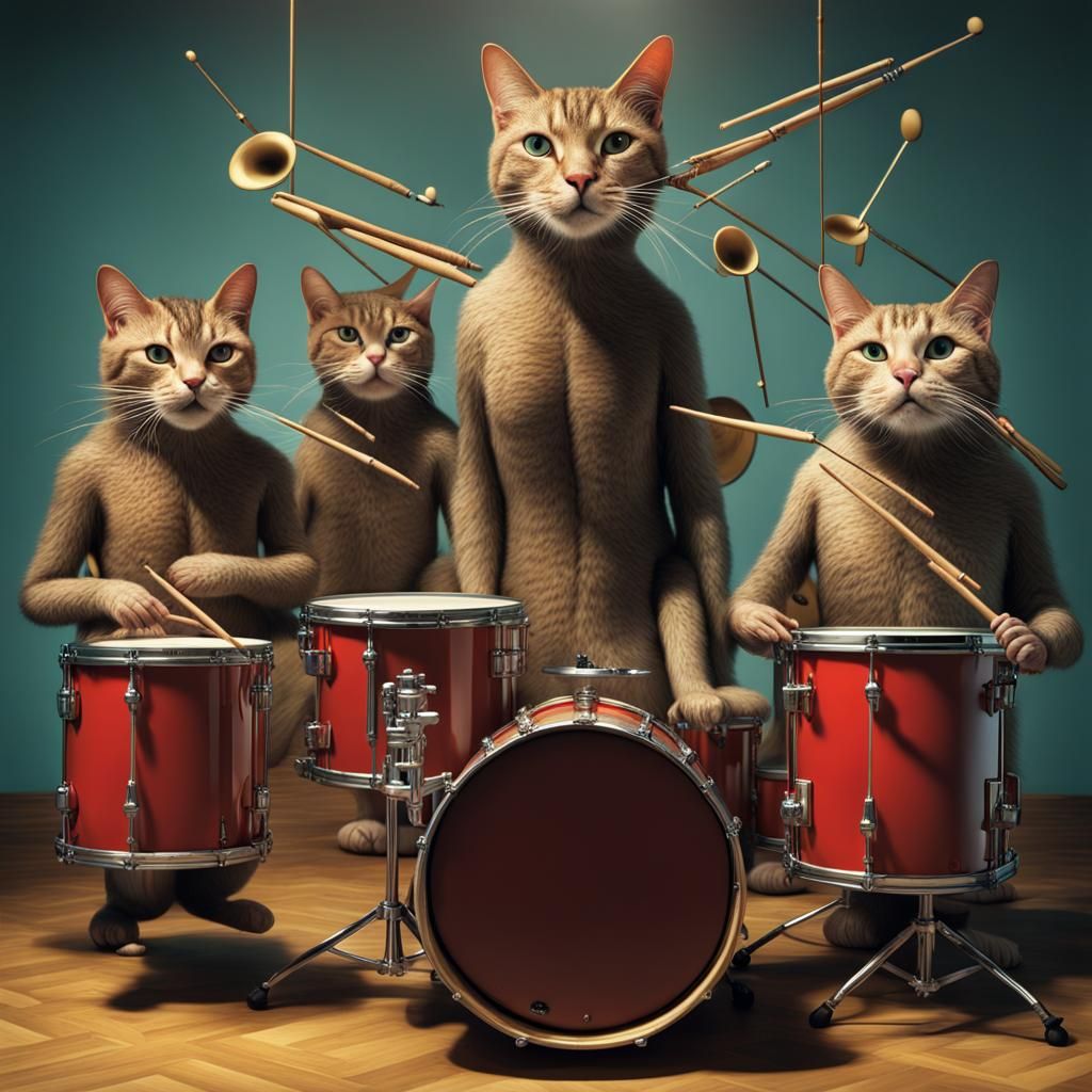 Cat orchestra - AI Generated Artwork - NightCafe Creator