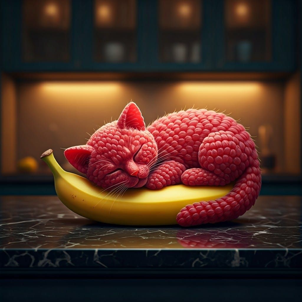 Raspkitty and Bananas  by @IAP