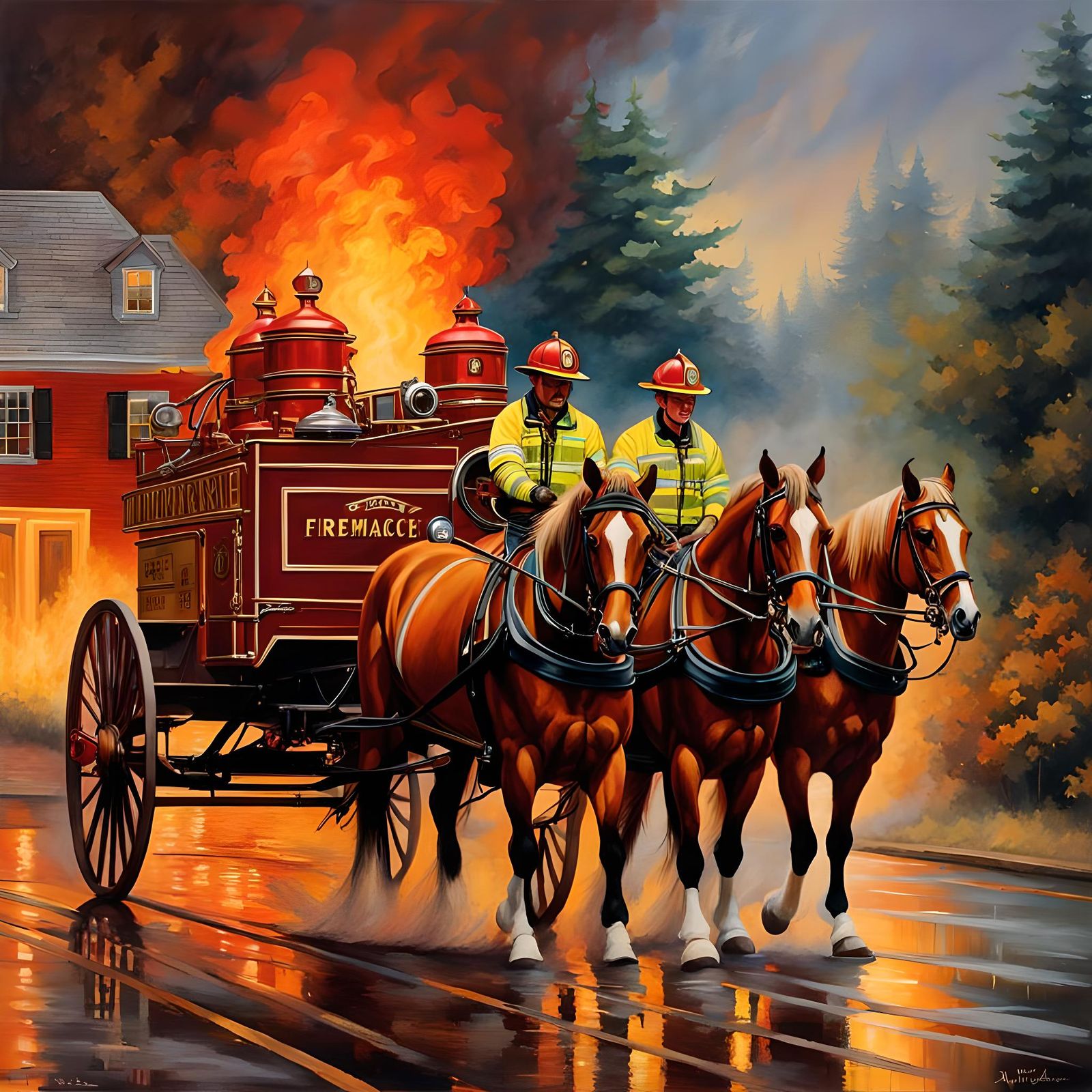 Horse drawn fire pumper  by @Happy Jack