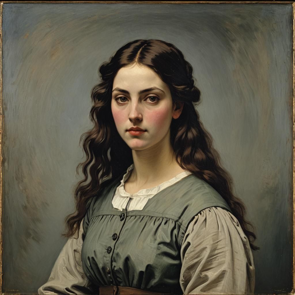 A Young woman as painted by Gustave Courbet