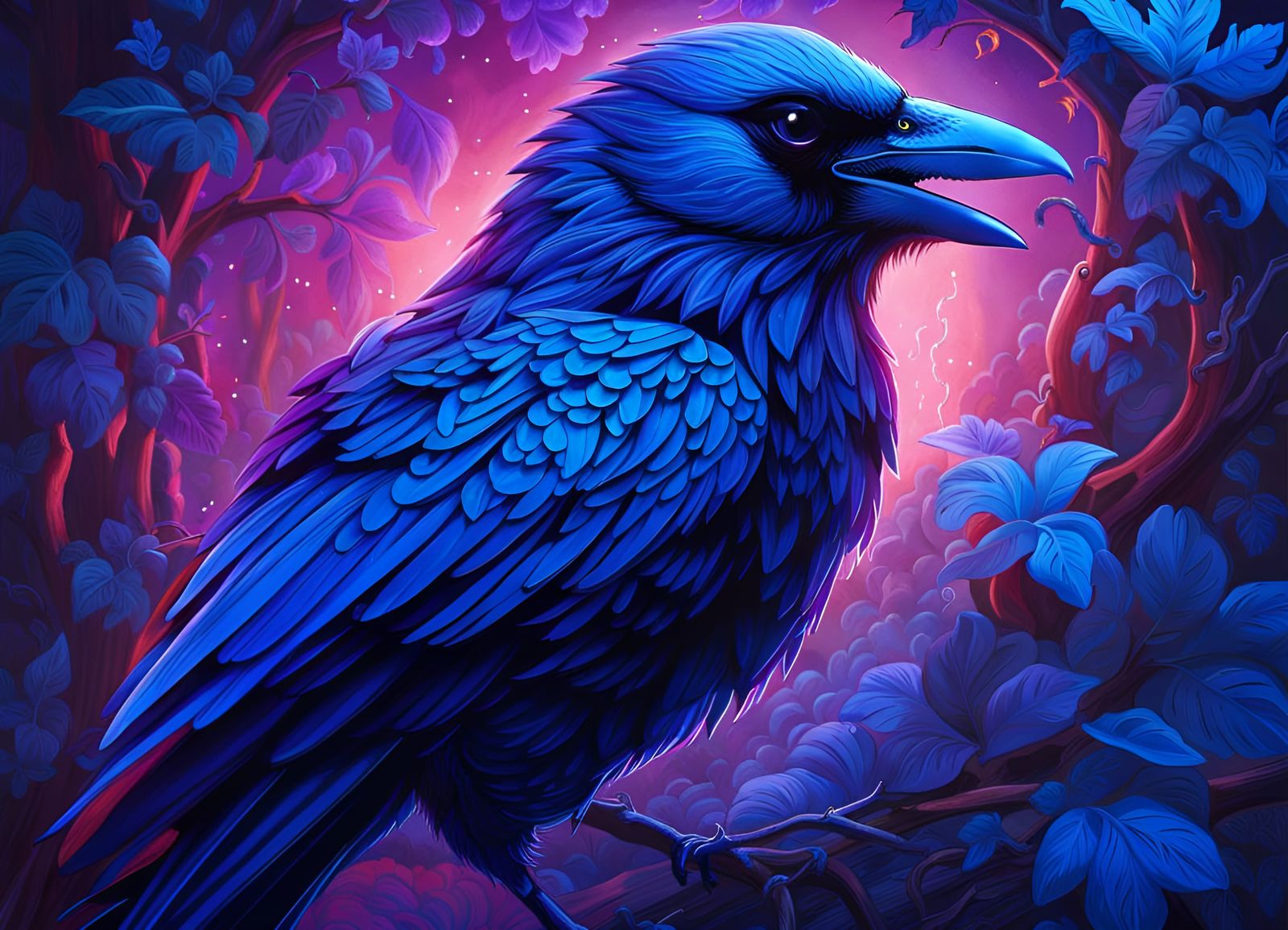 Cobalt Blue Crow