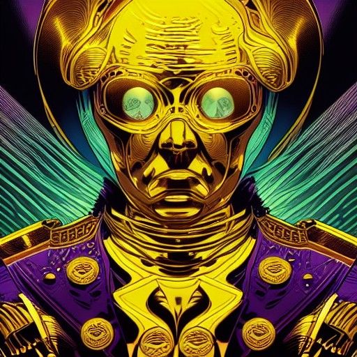 Served on a golden platter. yellow and purple. shiny.