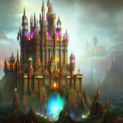 Psychedelic Fantasy Castle - AI Generated Artwork - NightCafe Creator