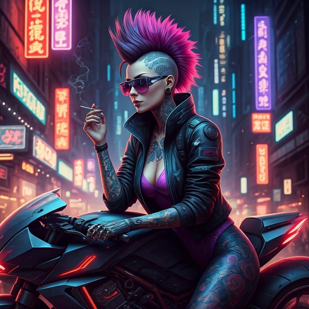 A Punk Rock Cyberpunk Bad Girl Who is Cooler Than I'll Ever Be :)  by @JessTD