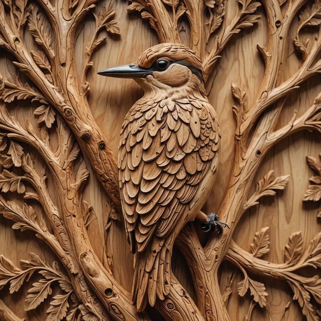 Wood carved woodpecker  by @Wildflowers77 