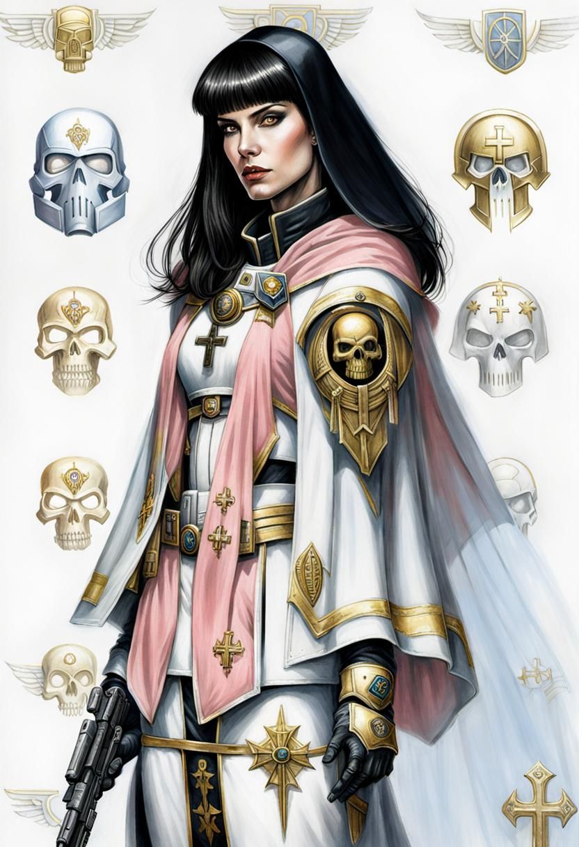 Warhammer 40k, Space Marine, futuristic soldier, beautiful y...