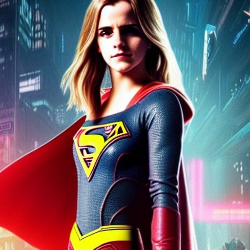 Emma Watson As Supergirl - AI Generated Artwork - NightCafe Creator