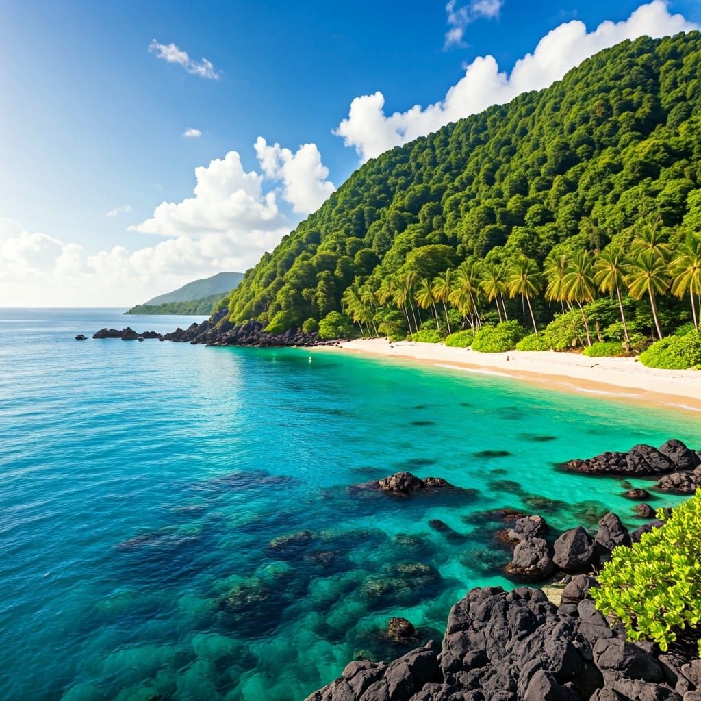 Enchanted Tropical Island Paradise Panorama