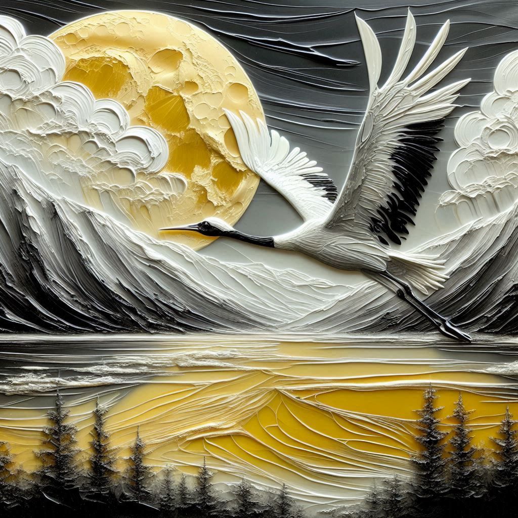 Crane in flight  by @Vivienne