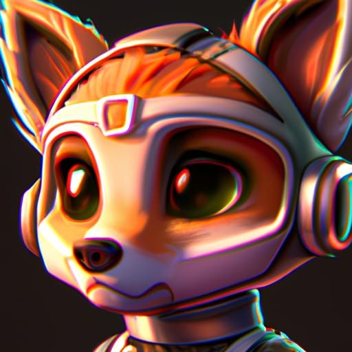 cute adorable fox robot