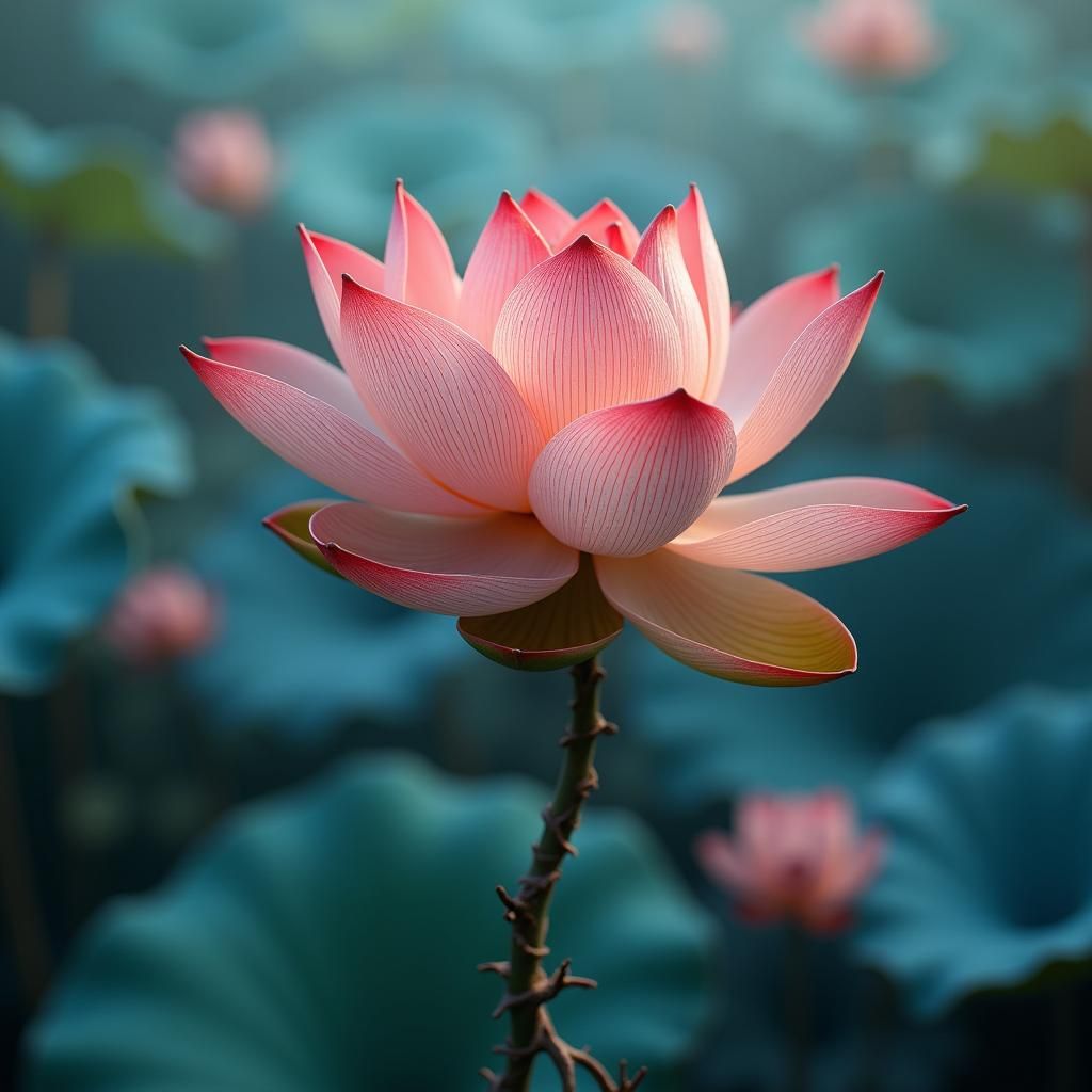 A lotus flower with colorful background