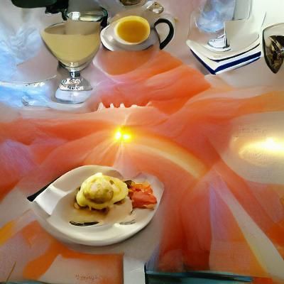 Eggs Benedict with Lox and a Mimosa polished sunshine rays