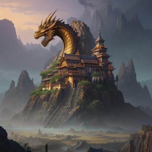 Hyperrealistic Ancient Gold and Dragon Coins