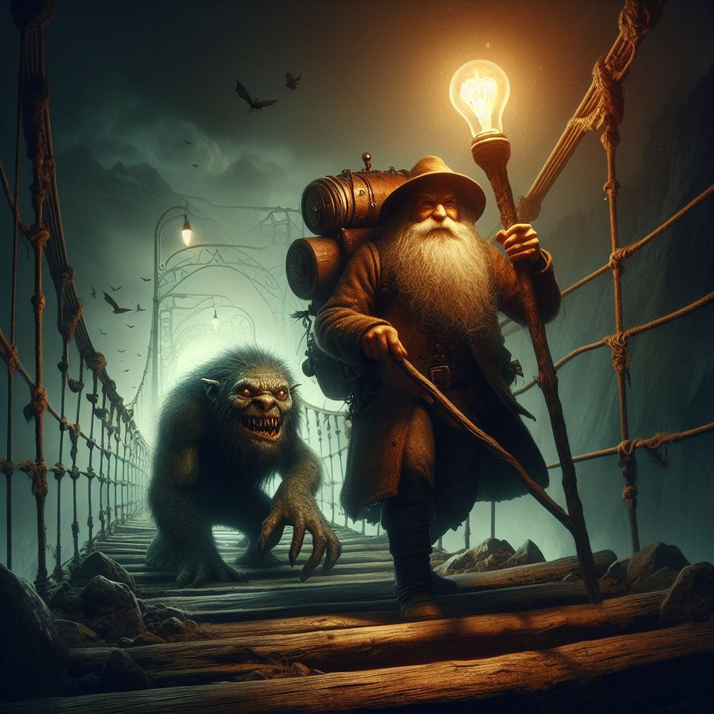 Modern wizard vs a bridge troll