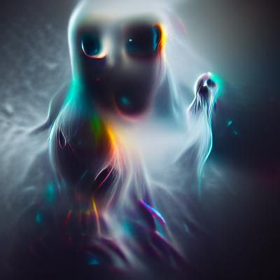 A ghostly spirit fading into the void struggling to reach ou...
