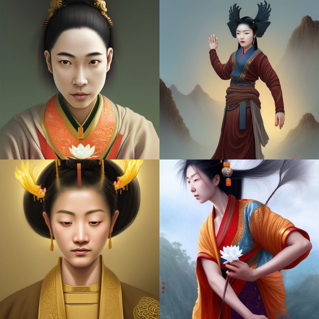 He Xiangu of the 8 Chinese Immortals, (何仙姑), in modern context ...